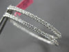 ESTATE LARGE 2.24CT DIAMOND 18K WHITE GOLD OVAL INSIDE OUT HOOP HANGING EARRINGS