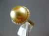 LARGE .32CT DIAMOND & AAA GOLDEN SOUTH SEA PEARL 18KT YELLOW GOLD HALO LOVE RING