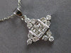 ESTATE .61CT DIAMOND 18KT WHITE GOLD ROUND & PRINCESS SNOWFLAKE FLOATING PENDANT