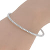 ESTATE 3.85CT DIAMOND 18KT WHITE GOLD CLASSIC ROUND TENNIS CUFF BANGLE BRACELET