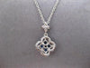 .68CT DIAMOND & AAA SAPPHIRE 18KT WHITE GOLD 4 LEAF CLOVER LOVE FLOATING PENDANT