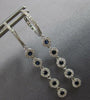 .60CT DIAMOND & AAA SAPPHIRE 14K WHITE GOLD MULTI FLOWER HUGGIE HANGING EARRINGS