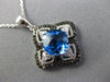 ESTATE 3.03CT DIAMOND & BLUE TOPAZ 14KT WHITE & BLACK GOLD OPEN FILIGREE PENDANT