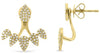 .38CT DIAMOND 14KT YELLOW GOLD 3D CLASSIC MULTI TEAR DROP FUN HANGING EARRINGS