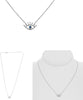 .18CT DIAMOND & AAA SAPPHIRE 14KT WHITE GOLD ROUND & BAGUETTE EVIL EYE NECKLACE