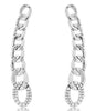ESTATE .20CT DIAMOND 14KT WHITE GOLD CLASSIC JOURNEY OVAL LINK HANGING EARRINGS