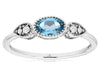 .55CT DIAMOND & AAA BLUE TOPAZ 14K WHITE GOLD 3D OVAL & ROUND FILIGREE LOVE RING
