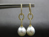 LARGE .81CT DIAMOND & AAA SOUTH SEA PEARL 18KT YELLOW GOLD 3D HANGING EARRINGS