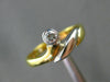 ESTATE .15CT DIAMOND 18KT WHITE & YELLOW GOLD SOLITAIRE ENGAGEMENT RING #3204