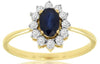 0.76CT DIAMOND & AAA SAPPHIRE 14KT 2 TONE GOLD OVAL & ROUND FRIENDSHIP FUN RING