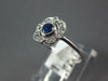 SMALL .32CT DIAMOND & AAA SAPPHIRE 18KT WHITE GOLD 3D SQUARE FILIGREE LOVE RING