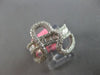 ESTATE WIDE .87CT DIAMOND 18KT WHITE GOLD ROUND & BAGUETTE HEART SHAPE LOVE RING