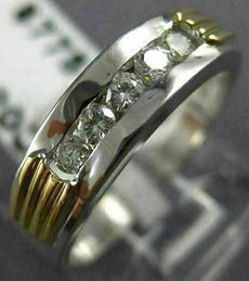 ESTATE .20CT DIAMOND 14KT WHITE & YELLOW GOLD FIVE STONE ANNIVERSARY RING #4037
