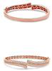 ESTATE WIDE 2.59CT DIAMOND 18KT ROSE GOLD MULTI ROW SNAKE CUFF BANGLE BRACELET