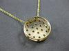 1.11CT DIAMOND 14KT YELLOW GOLD 3D CLASSIC PAVE CIRCULAR LOVE FLOATING PENDANT