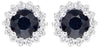 ESTATE .75CT DIAMOND & AAA SAPPHIRE 14KT WHITE GOLD CLASSIC FLOWER STUD EARRINGS