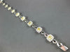 4.69CT WHITE & FANCY YELLOW DIAMOND 18K 2 TONE GOLD CUSHION HALO TENNIS BRACELET