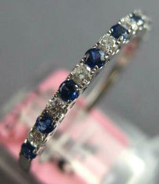 40CT DIAMOND & AAA SAPPHIRE 14KT WHITE GOLD 2MM SEMI ETERNITY ANNIVERSARY RING