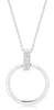 ESTATE .03CT DIAMOND 14KT WHITE GOLD ROUND CIRCLE OF LIFE FUN FLOATING PENDANT