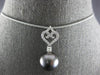 .33CT DIAMOND & AAA TAHITIAN PEARL 18KT WHITE GOLD HEART SHAPE FLOATING PENDANT