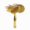 LARGE 1.78CT WHITE & FANCY YELLOW DIAMOND 18KT YELLOW & ROSE GOLD 3D FLOWER RING