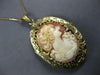ANTIQUE EXTRA LARGE 14K YELLOW GOLD HANDCRAFTED LADY CAMEO LOCKET PENDANT #27767