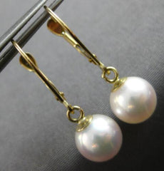 ESTATE AAA SOUTH SEA PEARL 14K YELLOW GOLD 3D CLASSIC LEVERBACK HANGING EARRINGS