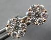 ESTATE 1.0CT DIAMOND 18KT ROSE GOLD 3D CLASSIC FLOWER INVISIBLE STUD EARRINGS