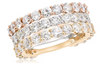LARGE 5.26CT DIAMOND 18KT TRI COLOR GOLD 3D ETERNITY SHARED PRONG STACKABLE RING