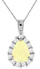 1.0CT DIAMOND & AAA OPAL 14KT WHITE GOLD 3D PEAR SHAPE & ROUND TEAR DROP PENDANT