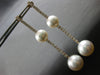 EXTRA LARGE & LONG 1.81CT DIAMOND & AAA SOUTH SEA PEARL 18KT ROSE GOLD EARRINGS