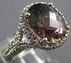 4.83CT DIAMOND & AAA PINKISH GREEN TOURMALINE 14KT WHITE GOLD 3D ENGAGEMENT RING
