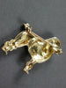 ANTIQUE LARGE .02CT OLD MINE DIAMOND 14K YELLOW GOLD POODLE DOG BROOCH PIN 27039