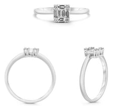 .24CT DIAMOND 14KT WHITE GOLD ROUND & BAGUETTE CLASSIC SQUARE INVISIBLE FUN RING