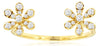 ESTATE .24CT DIAMOND 14KT YELLOW GOLD 3D CLASSIC DOUBLE FLOWER TENSION FUN RING
