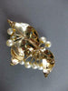 ANTIQUE LARGE .32CT DIAMOND & SOUTH SEA PEARL 14KT 2 TONE GOLD PIN PENDANT 27529