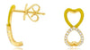 .19CT DIAMOND & YELLOW ENAMEL 14K YELLOW GOLD 3D LUCKY HORSEHOE HANGING EARRINGS