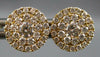 ESTATE .51CT DIAMOND 18KT YELLOW GOLD CLUSTER INVISIBLE HALO EARRING JACKET SET