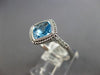 1.62CT DIAMOND & AAA BLUE TOPAZ 14K WHITE GOLD CUSHION & ROUND FILIGREE FUN RING