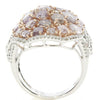 EXTRA LARGE 5.52CT WHITE & PINK DIAMOND 18KT WHITE ROSE GOLD CLUSTER FLOWER RING