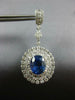 ESTATE EXTRA LARGE 11.86CT DIAMOND & AAA SAPPHIRE 18K WHITE GOLD FLOWER EARRINGS