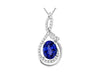 2.31CT DIAMOND & AAA TANZANITE 14K WHITE GOLD 3D OVAL INFINITY LOVE KNOT PENDANT