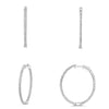 LARGE 1.81CT DIAMOND 14KT WHITE GOLD 3D LUCIDA INSIDE OUT HOOP HANGING EARRINGS
