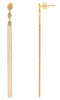 .17CT DIAMOND 14KT YELLOW GOLD 3D CLASSIC MULTI TEAR DROP ELONGATED FUN EARRINGS