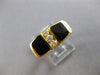 .09CT DIAMOND & AAA ONYX 14KT YELLOW GOLD 3D SQUARE HANDCRAFTED MENS RING #23110
