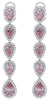 13.88CT WHITE & PINK DIAMOND 18KT WHITE GOLD PEAR SHAPE & ROUND HANGING EARRINGS