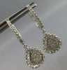 LARGE 1.10CT DIAMOND 14KT WHITE GOLD ROUND & BAGUETTE BALLERINA EARRINGS #27690