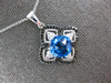 LARGE 2.53CT WHITE & BLACK DIAMOND & BLUE TOPAZ 14KT WHITE GOLD CUSHION PENDANT