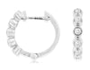 .33CT DIAMOND 14KT WHITE GOLD CLASSIC 5 STONE BEZEL HUGGIE HOOP HANGING EARRINGS