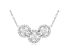 ESTATE .50CT DIAMOND 14KT WHITE GOLD 3D SOLITAIRE PAST PRESENT FUTURE NECKLACE